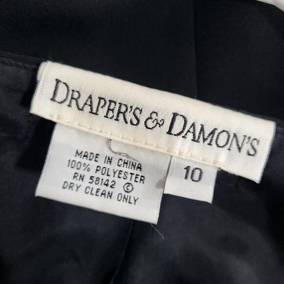 Drapers and Damons Blazer Womens Size 10  Black Cropped Embroidered Fitted - Picture 3 of 11